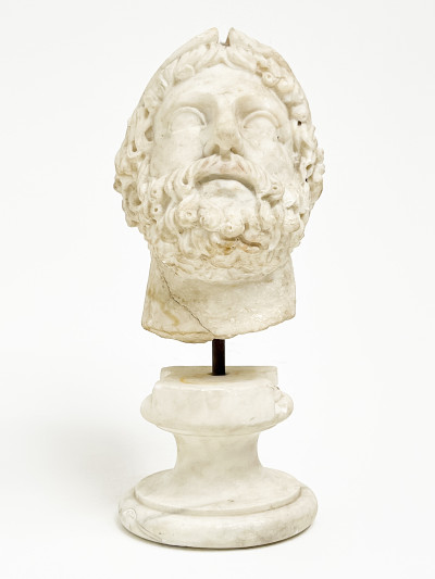 Grand Tour Marble Head of Man in Corinthian Helmet