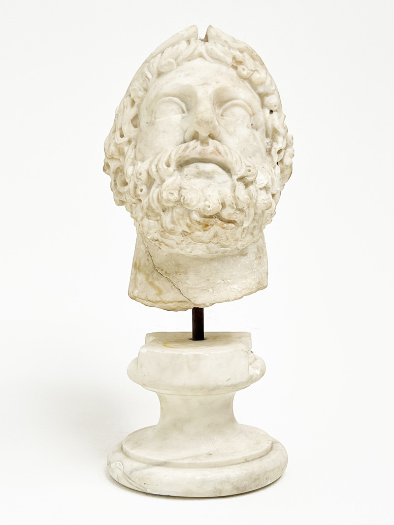 Grand Tour Marble Head of Man in Corinthian Helmet