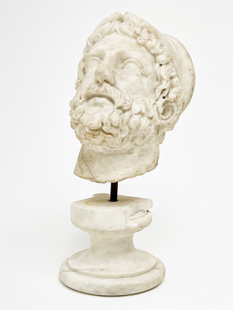 Grand Tour Marble Head of Man in Corinthian Helmet