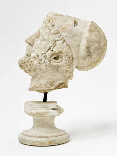 Grand Tour Marble Head of Man in Corinthian Helmet
