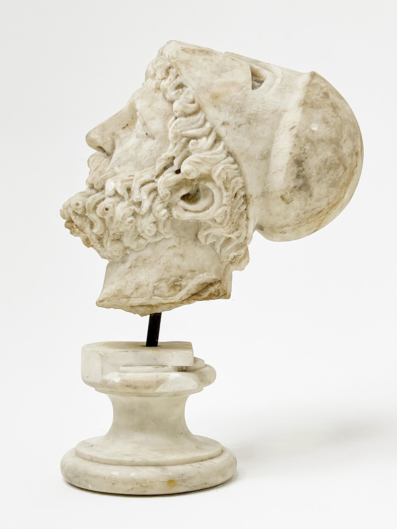 Grand Tour Marble Head of Man in Corinthian Helmet