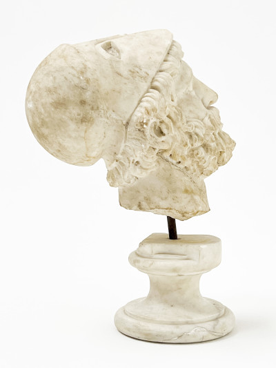 Grand Tour Marble Head of Man in Corinthian Helmet