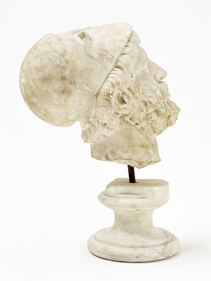 Grand Tour Marble Head of Man in Corinthian Helmet