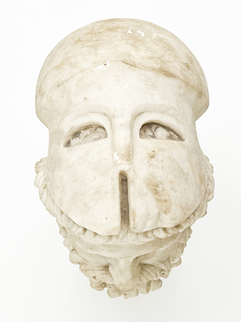 Grand Tour Marble Head of Man in Corinthian Helmet