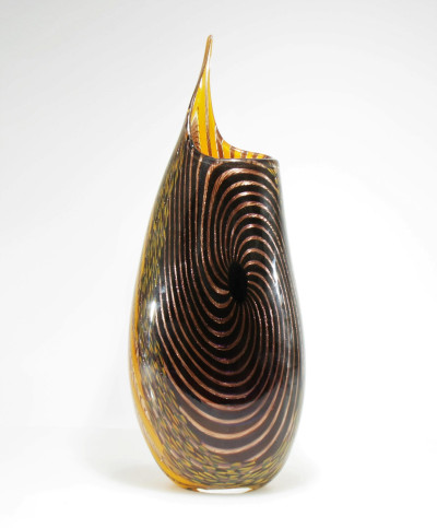 Lino Tagliapietra Style Aventurine Glass Vase