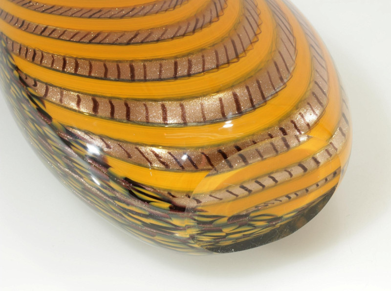 Lino Tagliapietra Style Aventurine Glass Vase