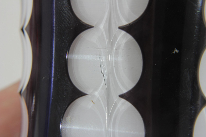 Group of Bohemian Etched &amp; Colored Glass Vases