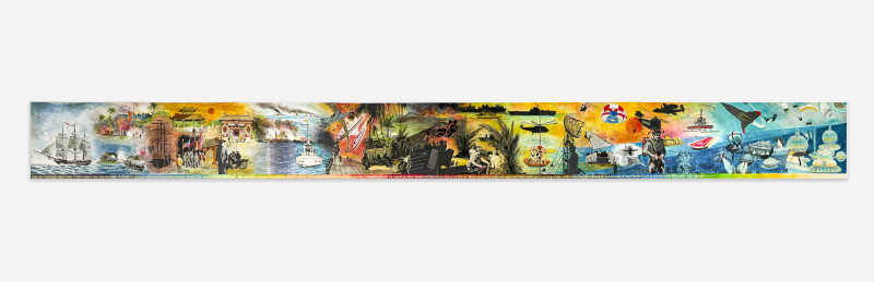 Lowell Nesbitt - Study for Mural at Treasure Island Naval History Museum