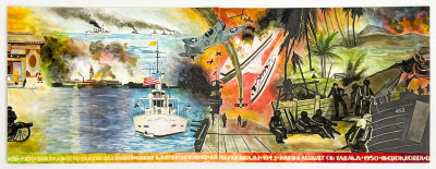 Lowell Nesbitt - Study for Mural at Treasure Island Naval History Museum