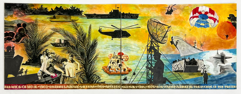 Lowell Nesbitt - Study for Mural at Treasure Island Naval History Museum