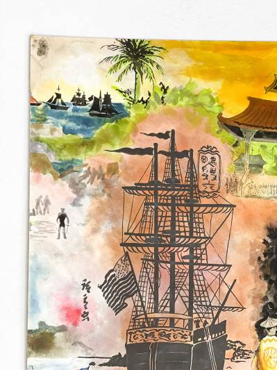 Lowell Nesbitt - Study for Mural at Treasure Island Naval History Museum