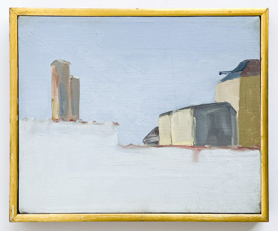 Cornelia Brendel Foss - Untitled (Buildings in Blue Landscape)
