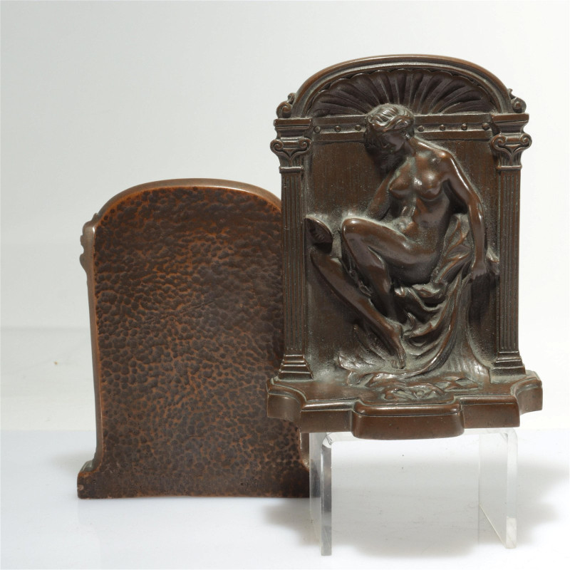 Three Vintage Bookends - Bronze Figurals; Peacocks