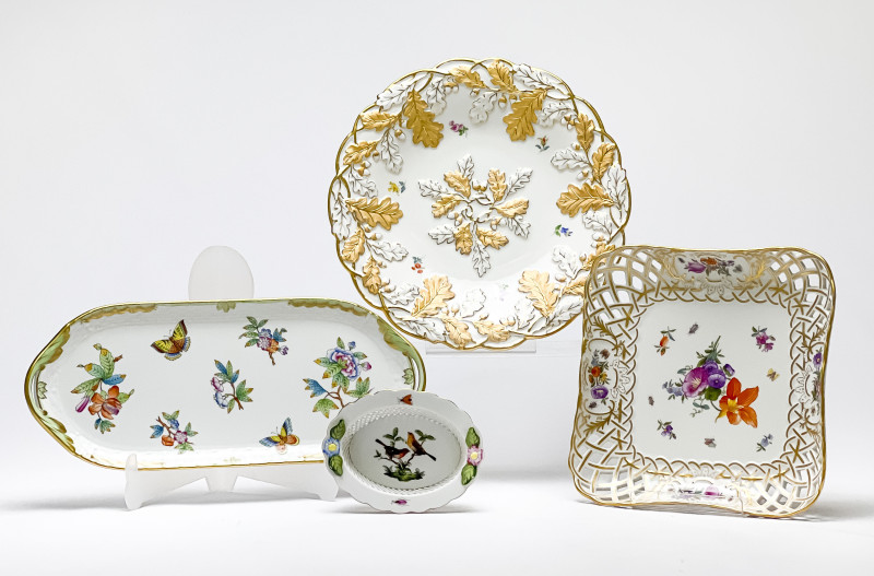 Meissen, Herend, Royal Copenhagen, Assorted Porcelain Tableware