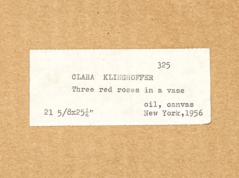 Clara Klinghoffer - Three Red Roses in a Vase / Street Scene in Taxco, Mexico (2 Works)