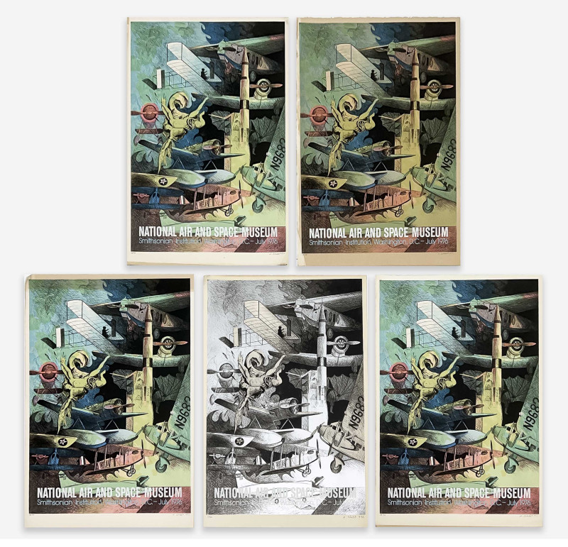 Lowell Nesbitt - History of Flight Poster for Smithsonian Air and Space Museum, Group of 5