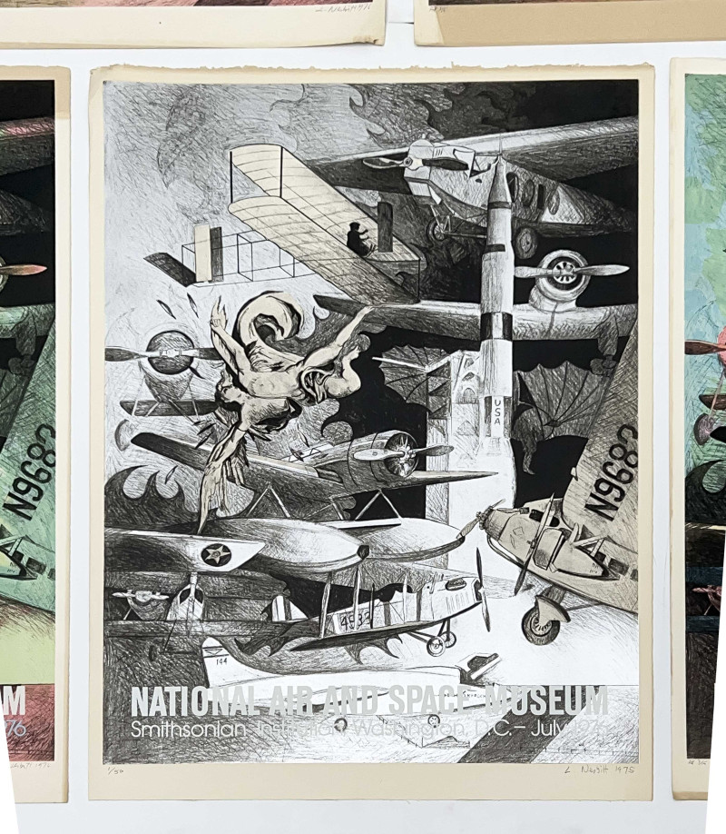 Lowell Nesbitt - History of Flight Poster for Smithsonian Air and Space Museum, Group of 5