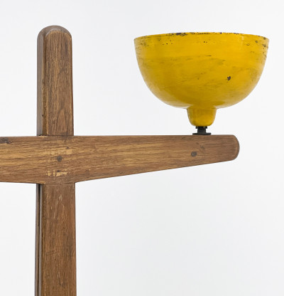 Pierre Jeanneret, Standard Floor Lamp From Chandigarh, Yellow and Red