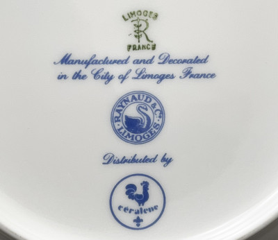 80 pieces of Limoges Raynaud Diplomat Blue Partial Porcelain Dinner Service