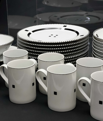 Gwathmey Siegel Kaufman for Swid Powell Porcelain Tuxedo Dinner Partial Service