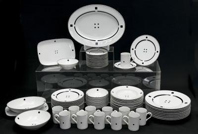 Gwathmey Siegel Kaufman for Swid Powell Porcelain Tuxedo Dinner Partial Service