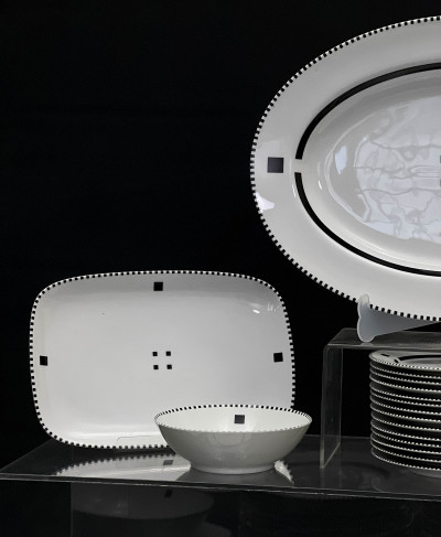 Gwathmey Siegel Kaufman for Swid Powell Porcelain Tuxedo Dinner Partial Service