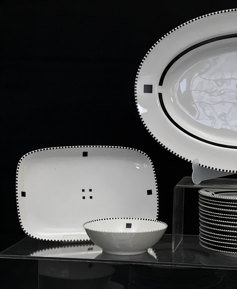 Gwathmey Siegel Kaufman for Swid Powell Porcelain Tuxedo Dinner Partial Service