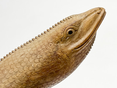 Rootwood or Burl Sculptures Carved with Lizard Form, Group of 2