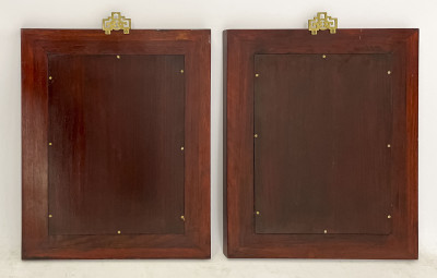 Pair of Chinese Porcelain Enamel Decorated Plaques