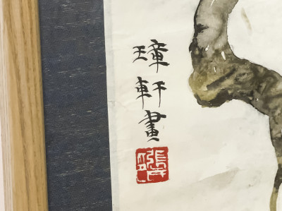 Chinese Painting, Beauty in a Red Cloak, Color Inks on Paper