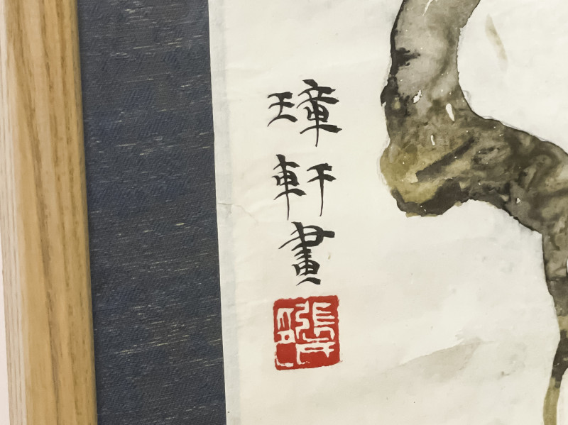 Chinese Painting, Beauty in a Red Cloak, Color Inks on Paper