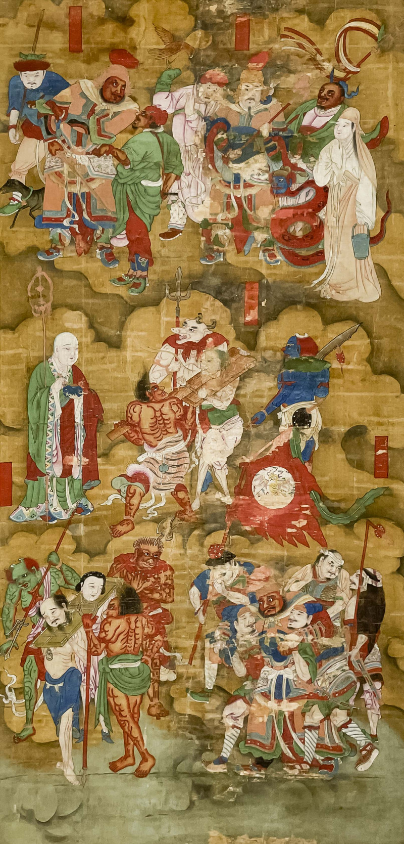 Chinese Painting, Buddhist Judgements of Hell, Color Inks on Silk