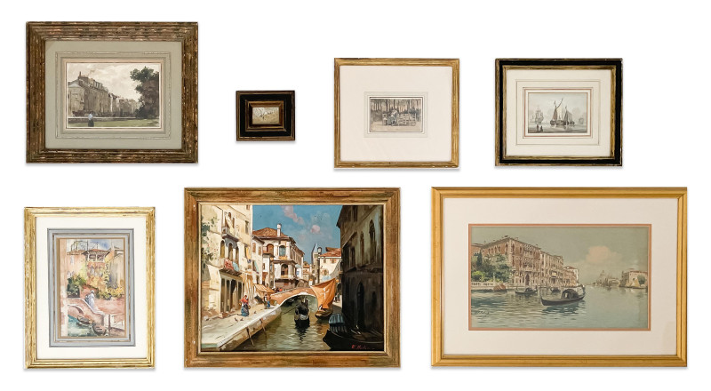 Various Artists - Venetian Canal and Other Scenes, Original Works, Group of 7