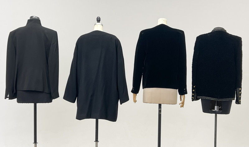 Collection of Giorgio Armani and Other Black Vintage Jackets, Group of 4