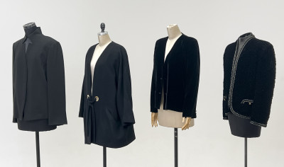 Collection of Giorgio Armani and Other Black Vintage Jackets, Group of 4