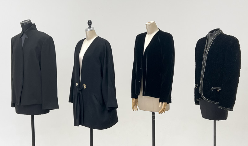 Collection of Giorgio Armani and Other Black Vintage Jackets, Group of 4