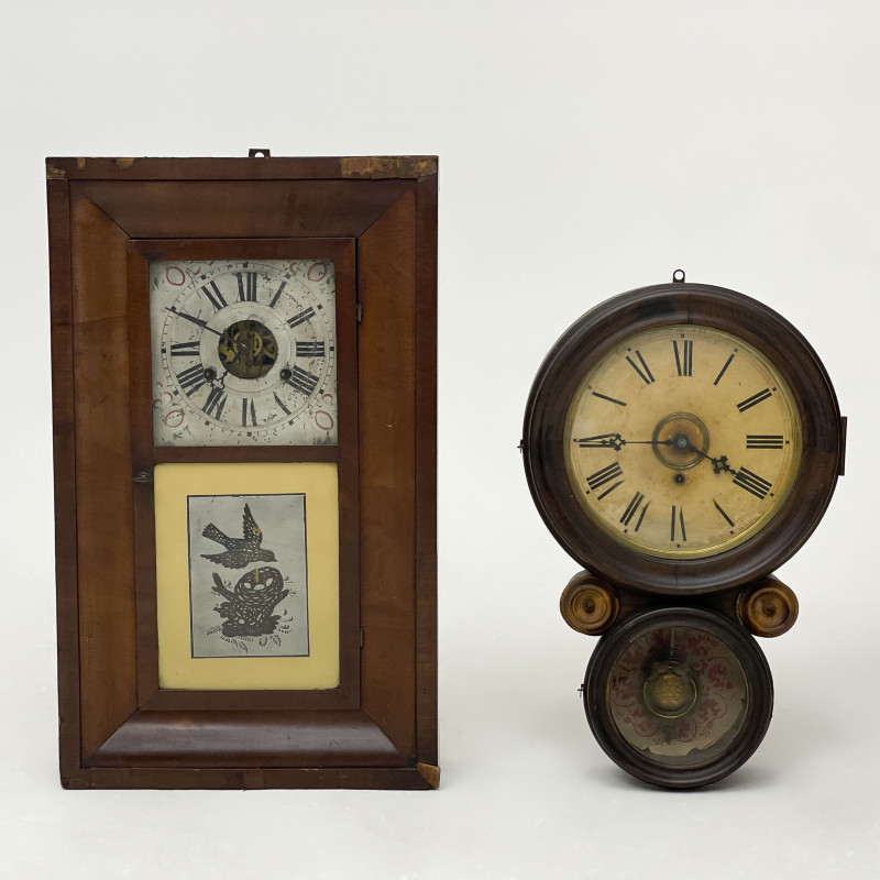 E. Ingraham &amp; Company - Figure 8 Wall Clock and Henry Smith Ogee Mantel Clock