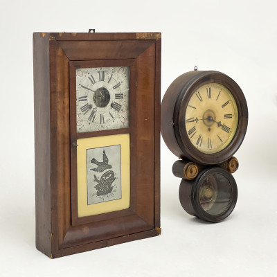 E. Ingraham &amp; Company - Figure 8 Wall Clock and Henry Smith Ogee Mantel Clock