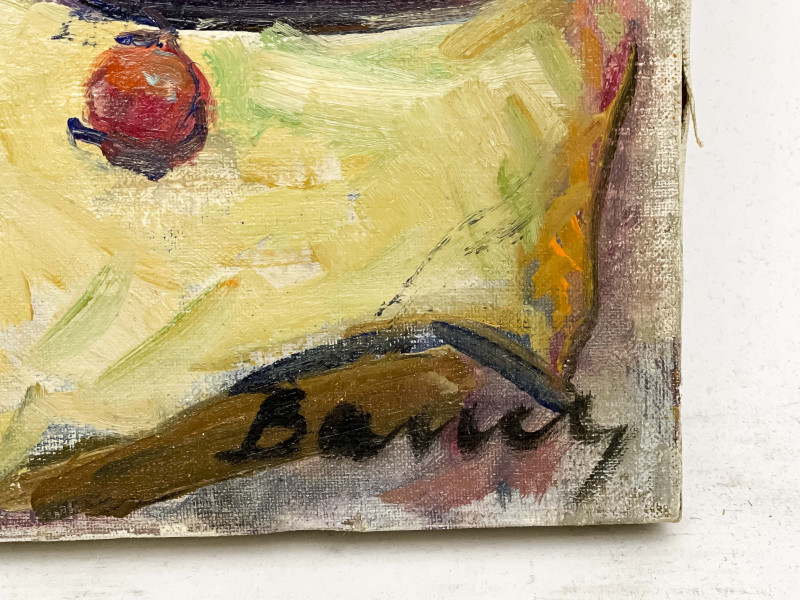 Albert Bela Bauer - Still Life with Artichoke and Cherries