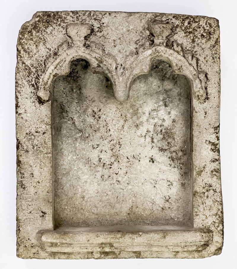 French Stone Alter with Annunciation Figurines