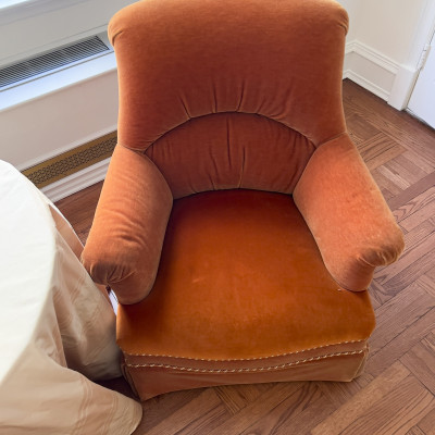 Mohair Club Chairs, Pair