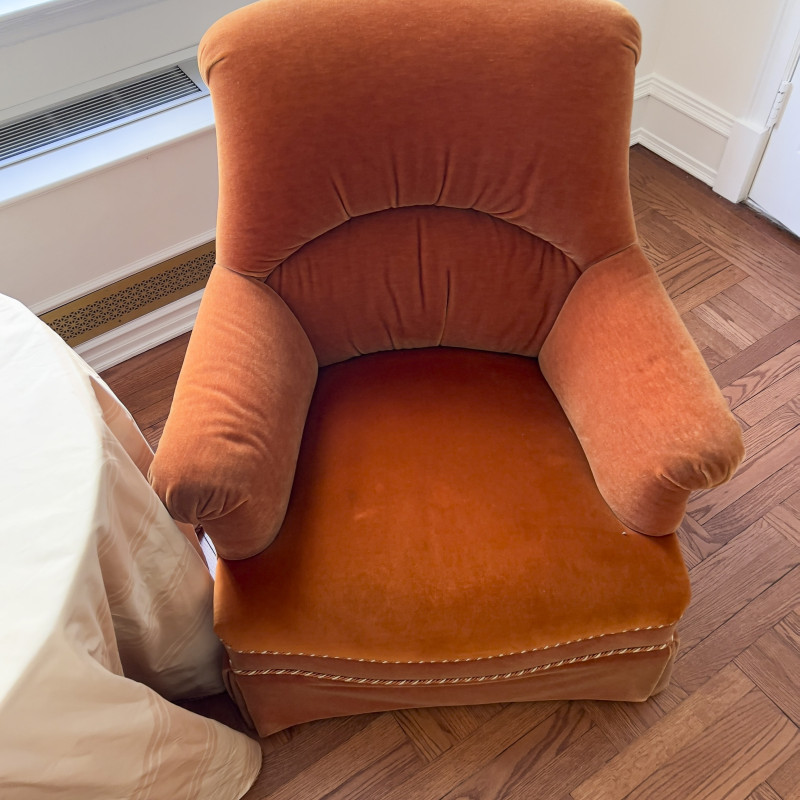 Mohair Club Chairs, Pair