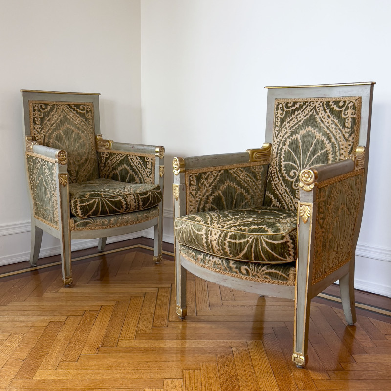 Empire Style Bergères, Pair