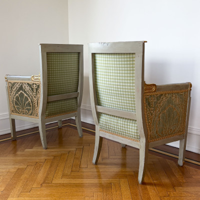 Empire Style Bergères, Pair