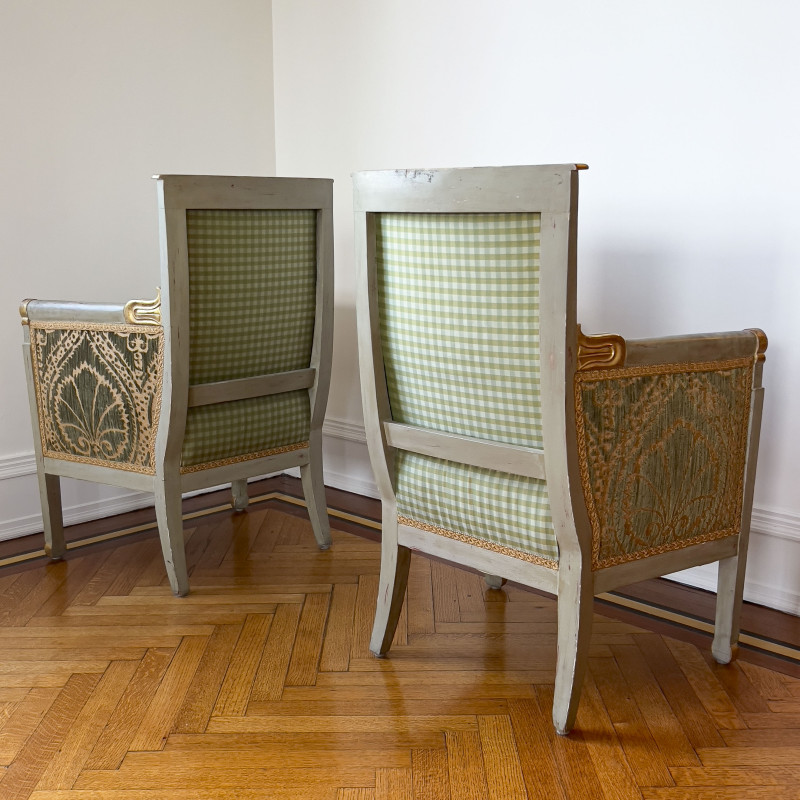 Empire Style Bergères, Pair