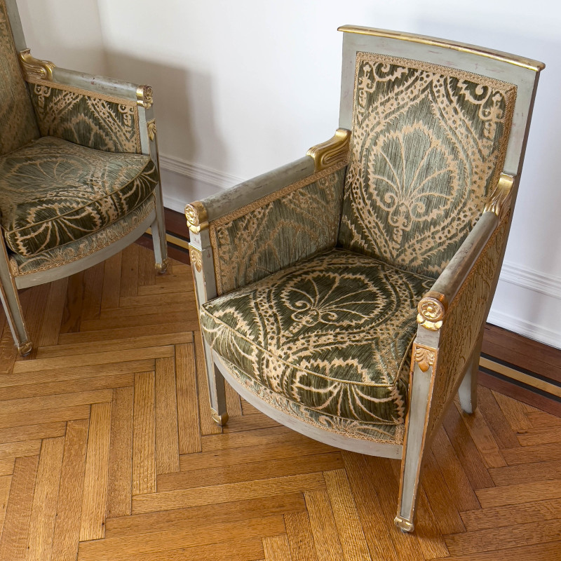 Empire Style Bergères, Pair
