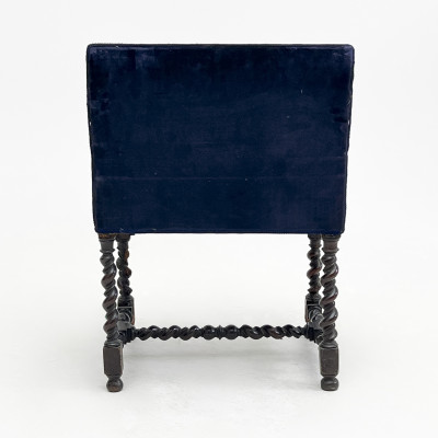 Renaissance Revival Twist-turned and Carved Open Armchair