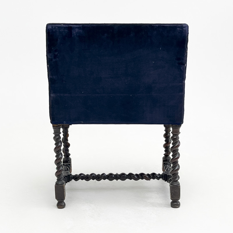 Renaissance Revival Twist-turned and Carved Open Armchair