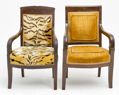 Empire Mahogany Armchairs, Group of 2