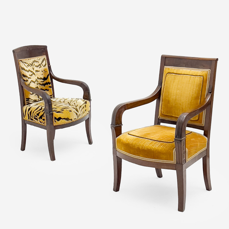 Empire Mahogany Armchairs, Group of 2